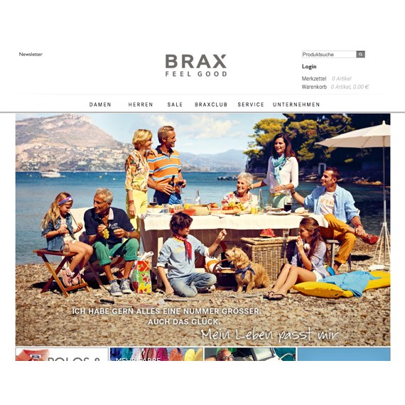 Die Webseite vom Brax.com Shop
