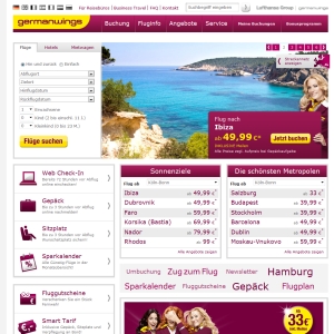 Ansicht vom Germanwings.com Shop