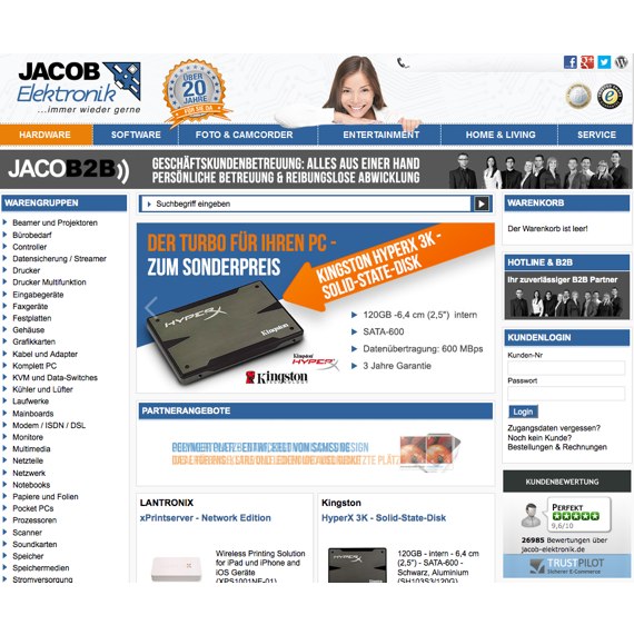 Die Webseite vom jacob-computer.de Shop