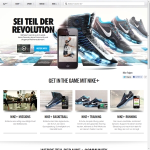 Ansicht vom Nike.com Shop
