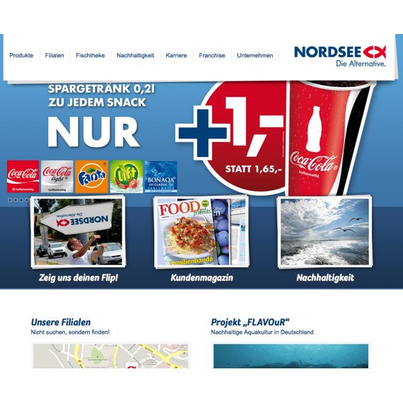 Die Webseite vom Nordsee.com Shop