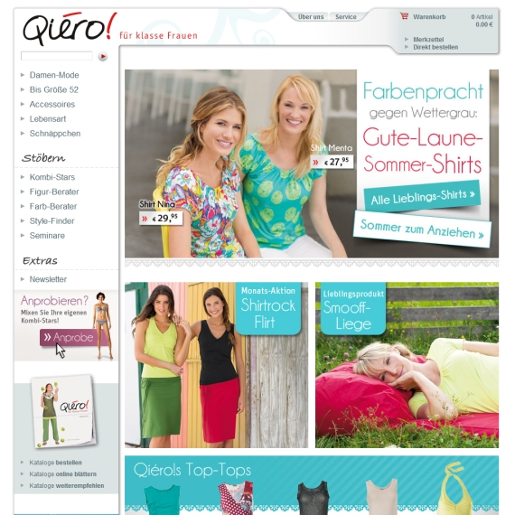 Die Webseite vom Qiero.de Shop