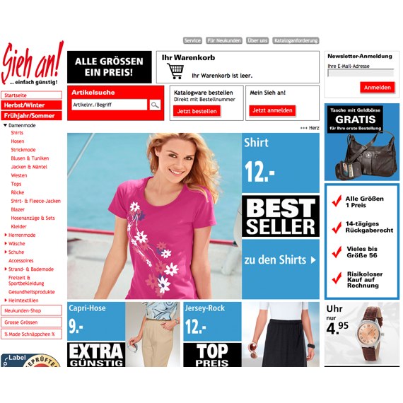 Die Webseite vom Sieh-an.de Shop