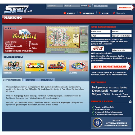 Die Webseite vom Skill7.com Shop