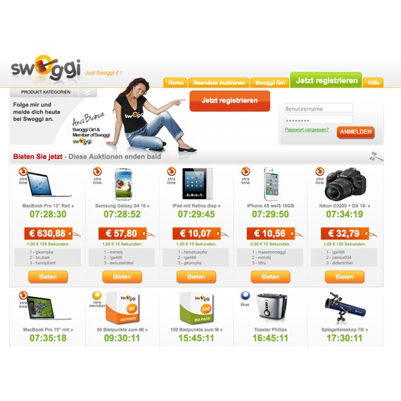 Die Webseite vom Swoggi.de Shop