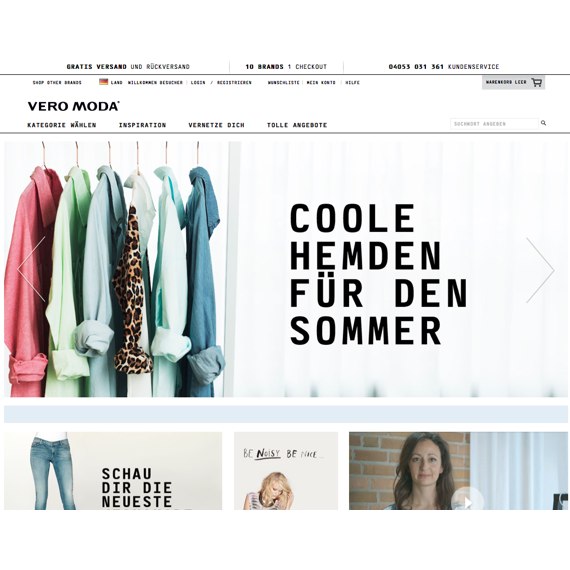 Die Webseite vom VeroModa.de Shop