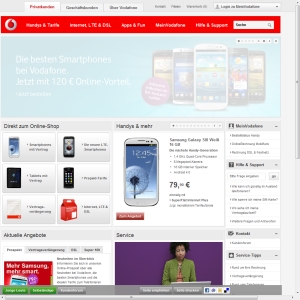 Ansicht vom Vodafone.de Shop